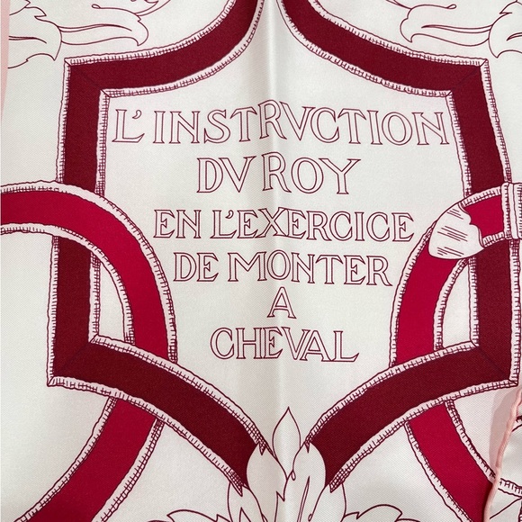Auth Hermes L'instruction du Roy Rose Pink long silk shawl scarf NWT and Box! - Picture 3 of 9